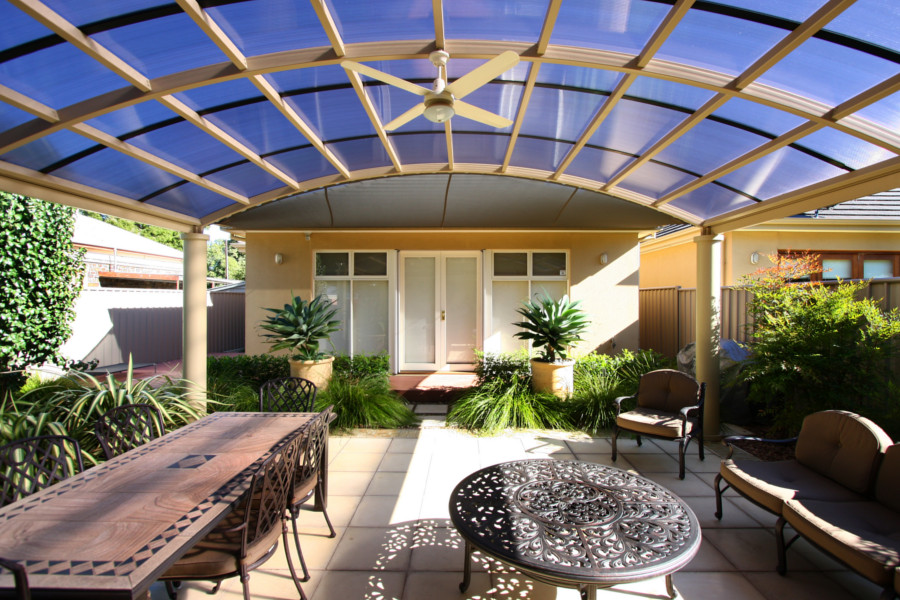 Pergola Designs Bending a Polycarbonate Roof Softwoods Pergola