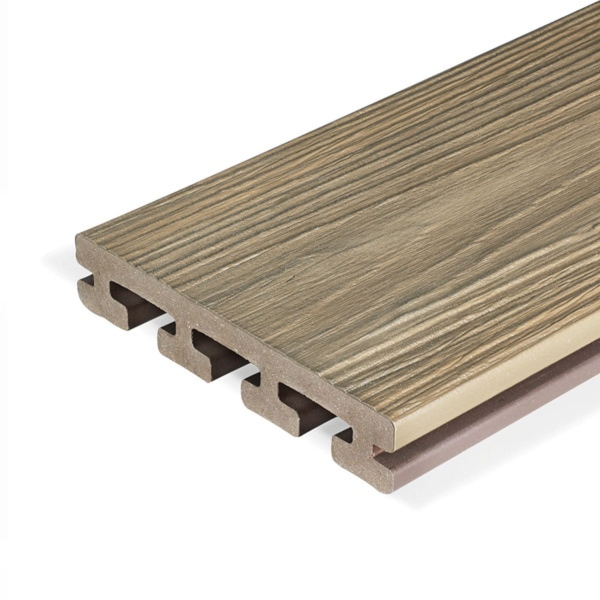 EvaLast Decking IS 135x25 Swiss Oak 5.4m Grooved Board - Softwoods ...